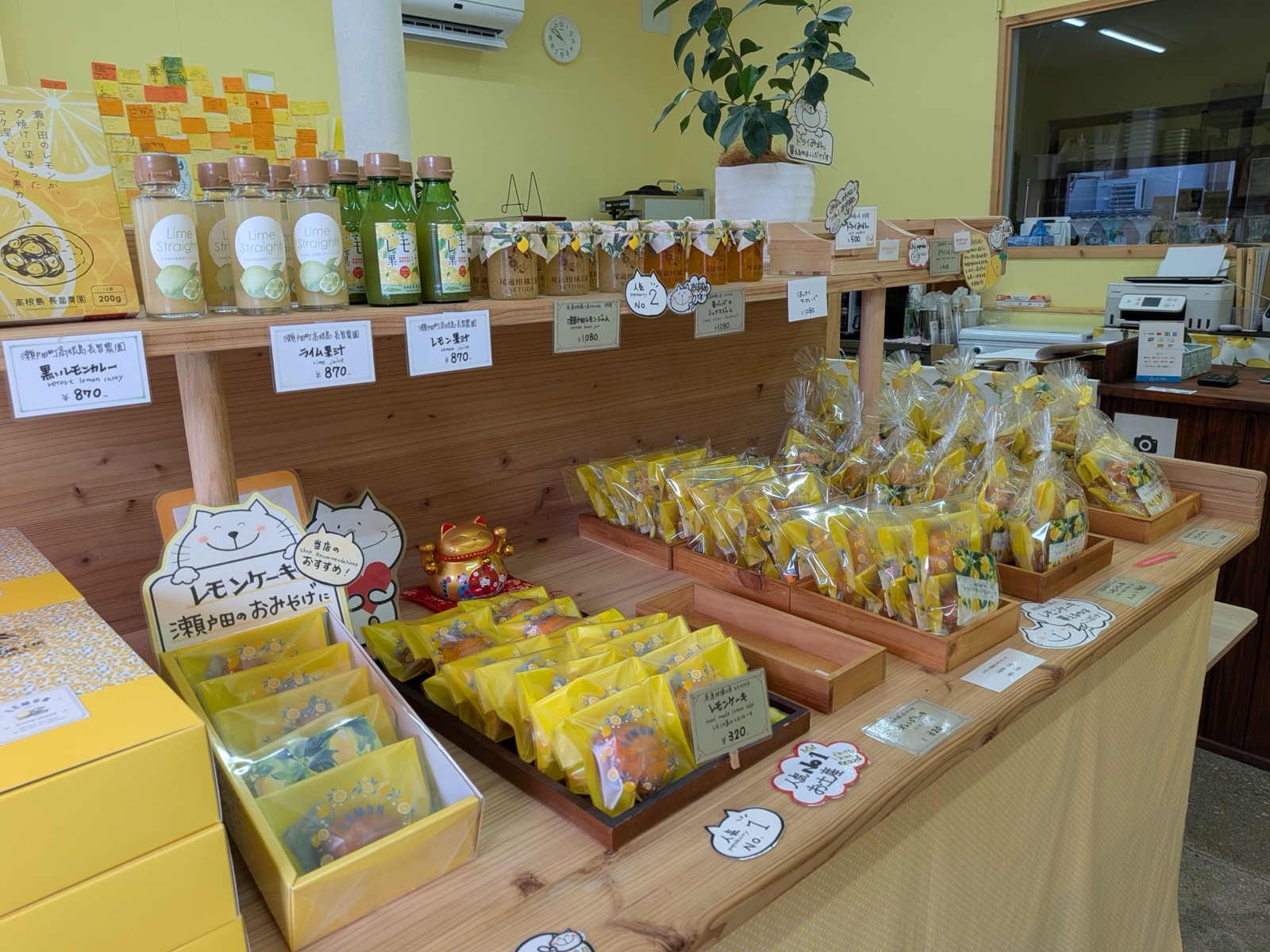 明るい店内の客席